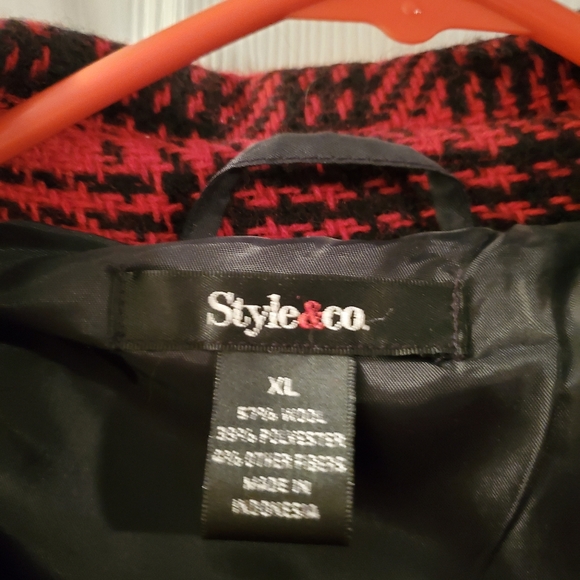 Style & Co. Plaid Short Pea Coat - Picture 3 of 3